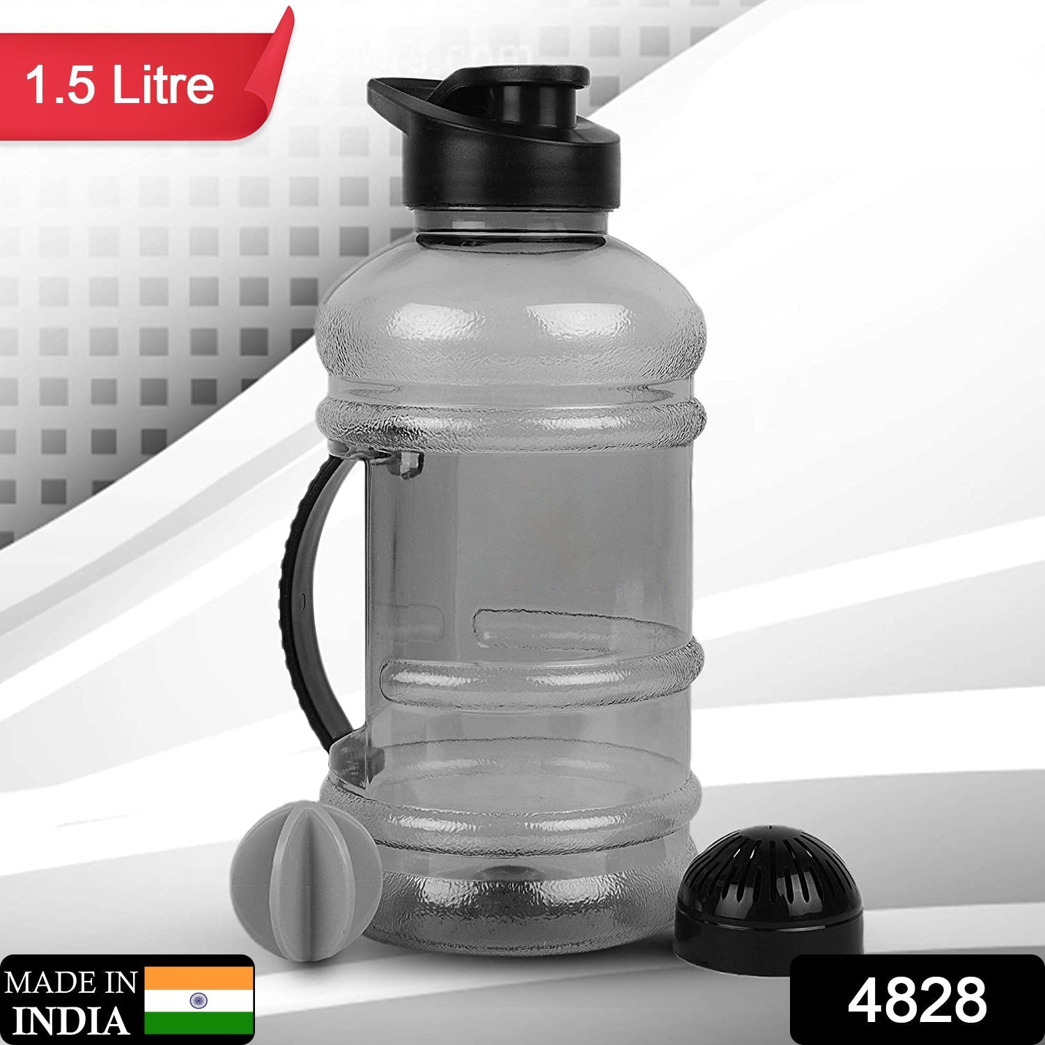 Sports water bottle with built-in mixer and strainer