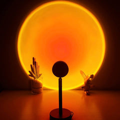 Sunset projection lamp with LED lights, four colors, different views.