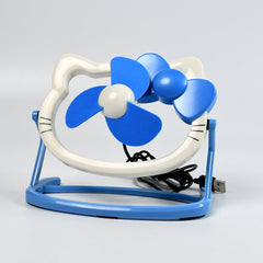 HELLO KITTY CARTOON FAN CUTE BRIGHT COLOR DESKTOP OFFICE USB MINI FAN PERSONAL DESKTOP FAN (Battery Not Include)