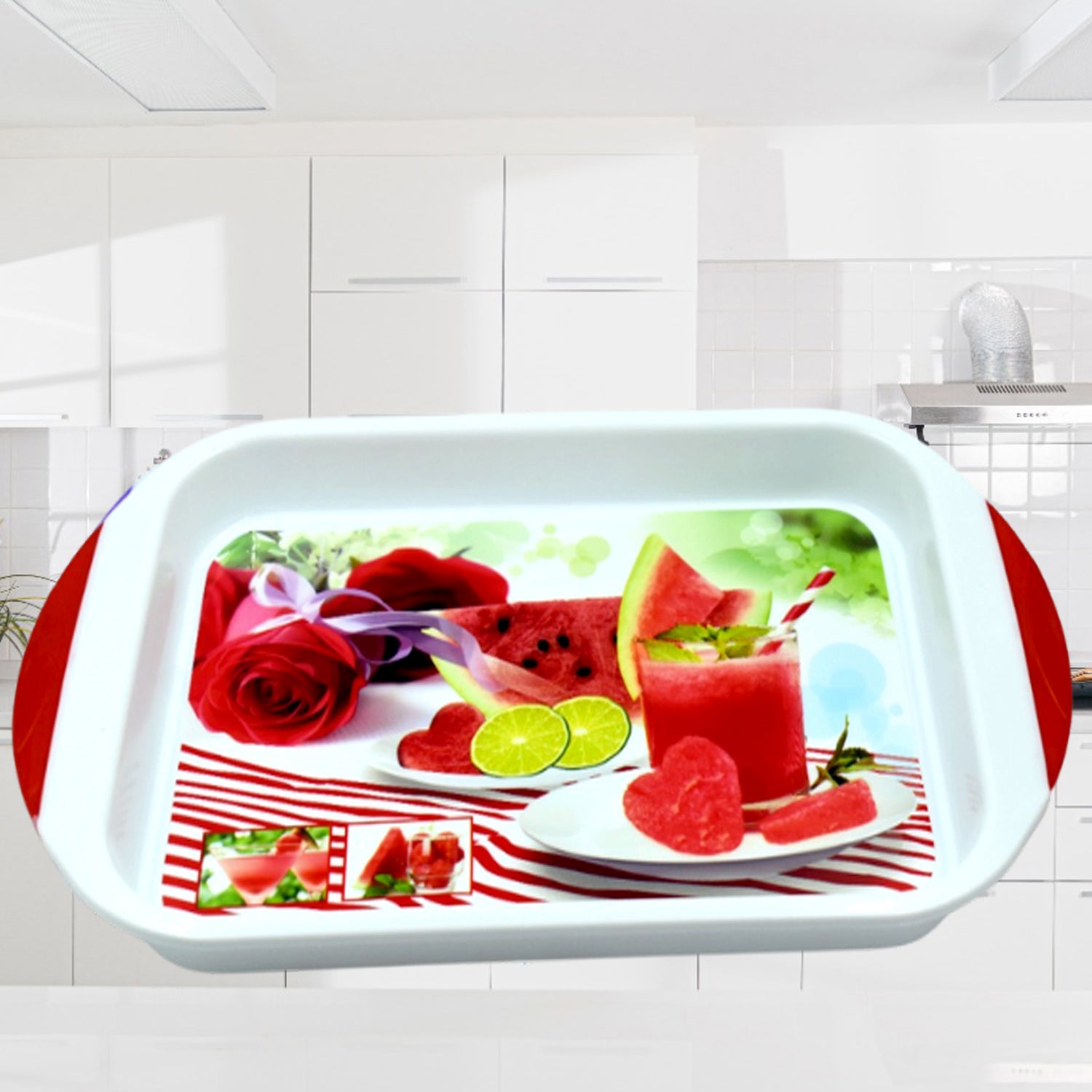 Large plastic tray for kitchen and general use.