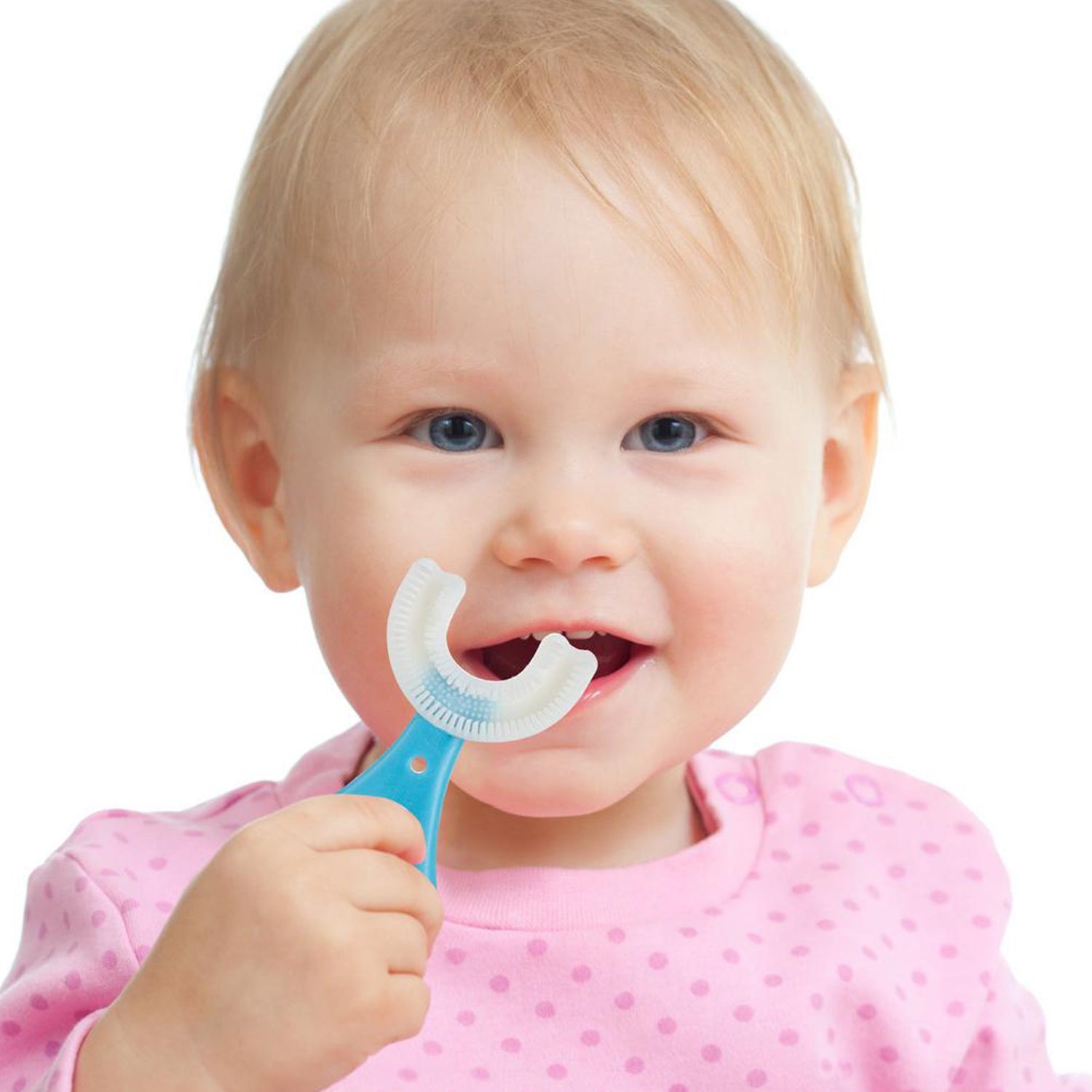 U S toothbrush for easy brushing of children's teeth