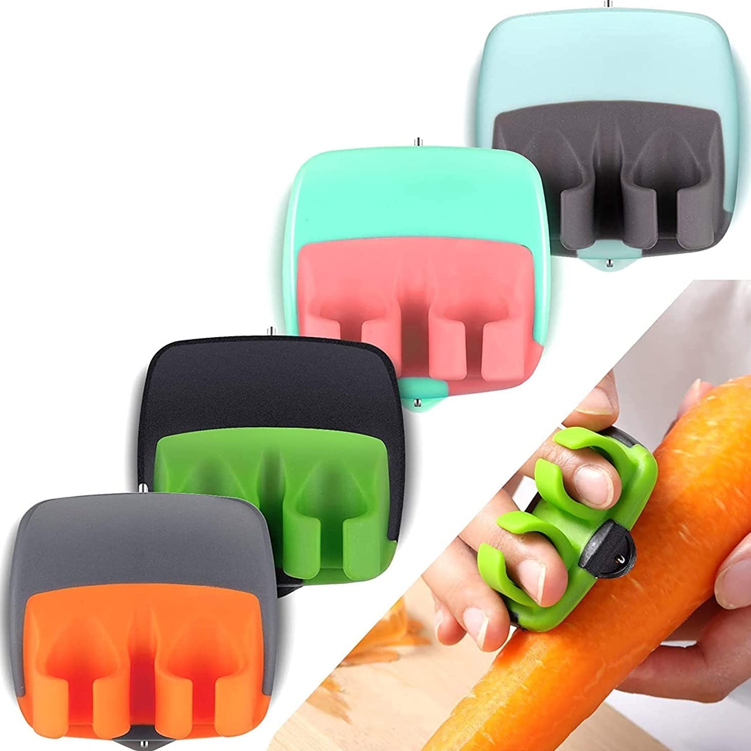 Durable vegetable peeler with a rubberized grip.