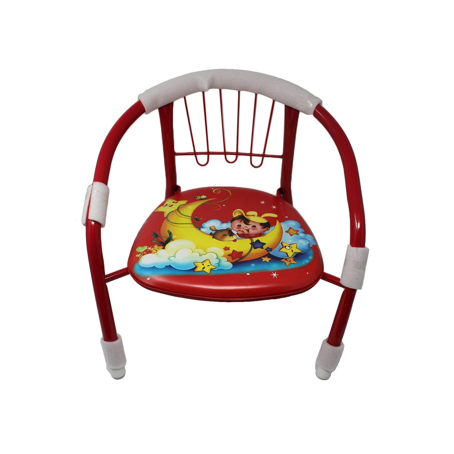 Toddler chair with metal backrest and sound feature