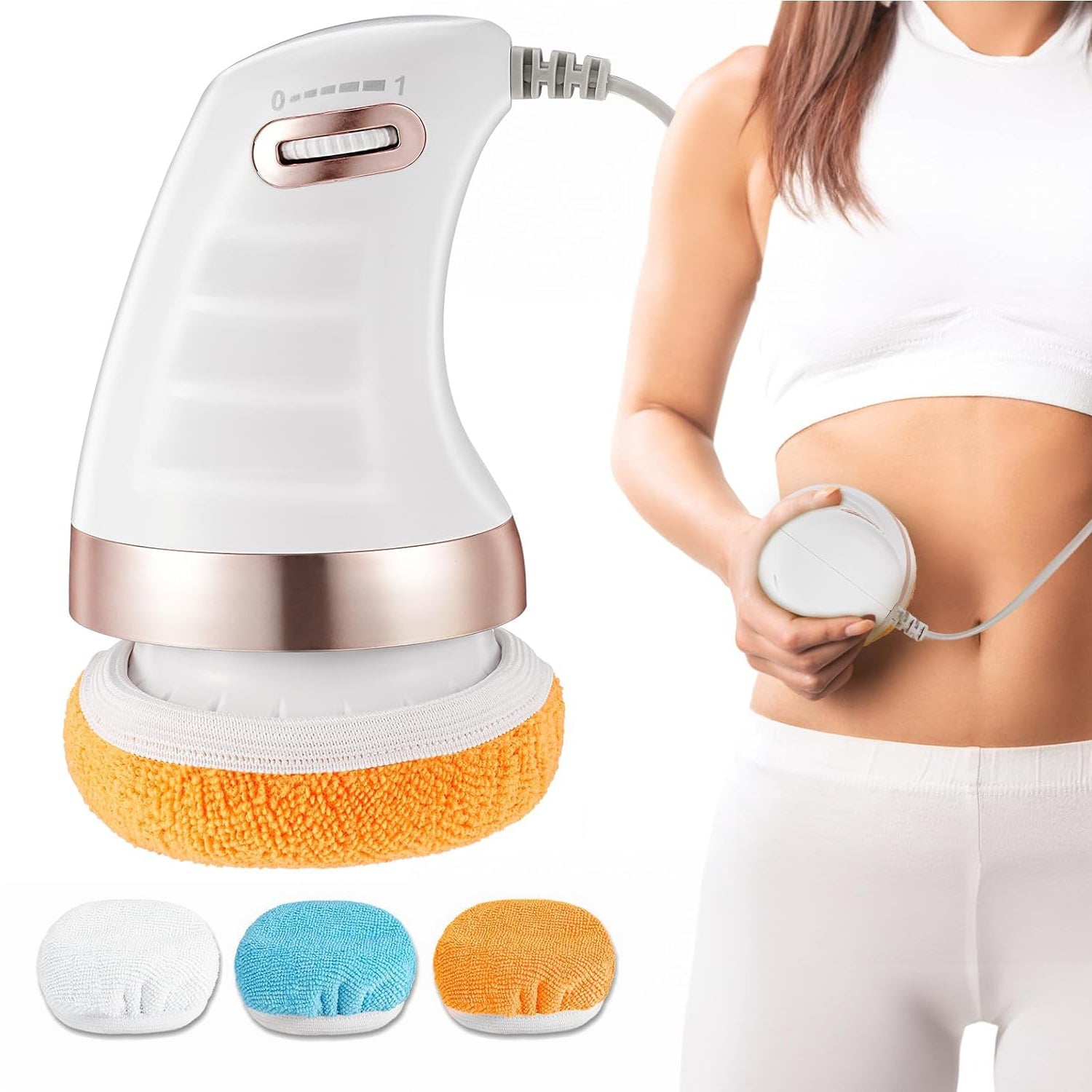 Body Massager Shaping Machine | Body Sculpting Massager with 3 Washable Pads |Adjustable Speeds | Electric Handheld Massager for Belly, Waist, Legs, Arms, Butt (1 Pc)