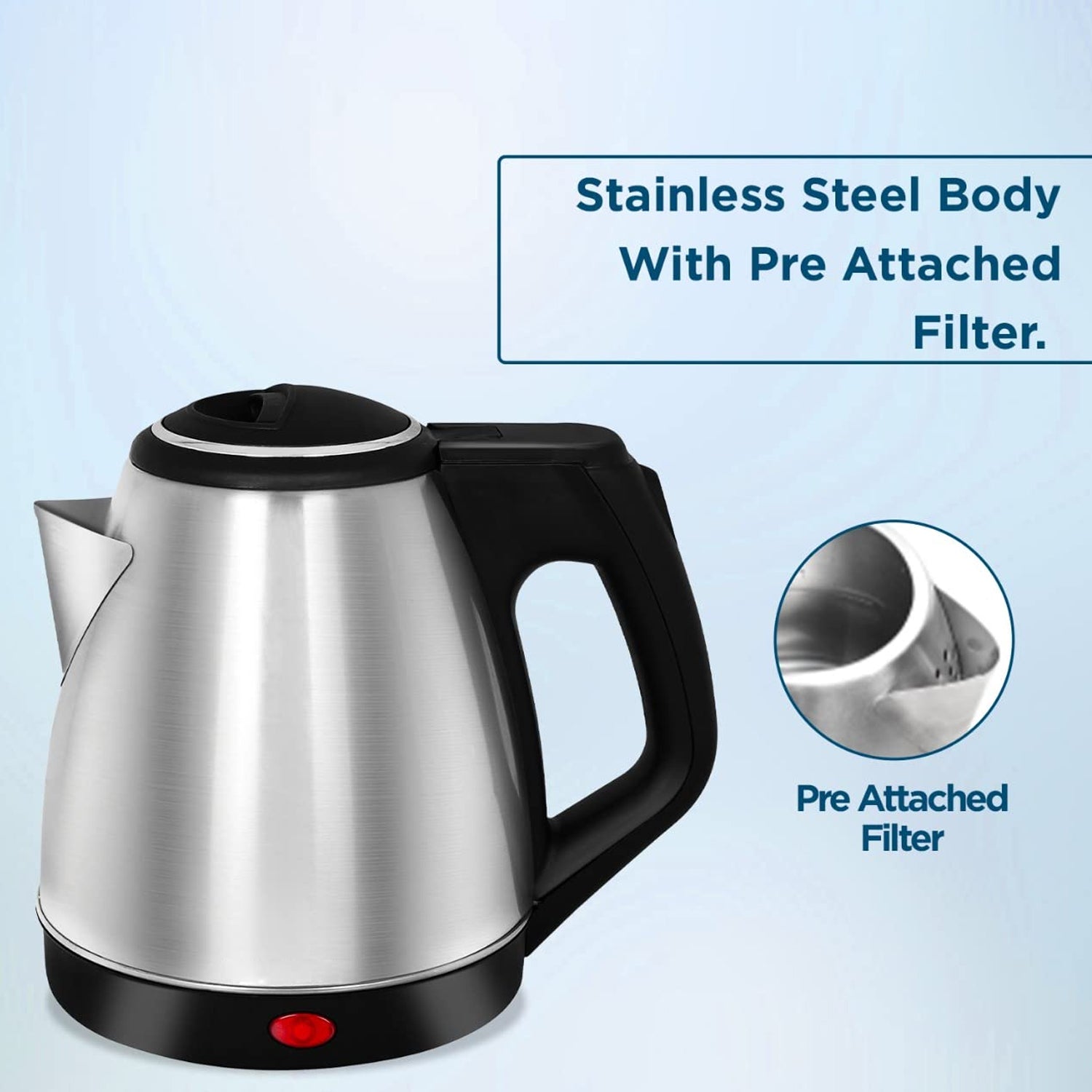 Efficient 2L kettle for boiling water.