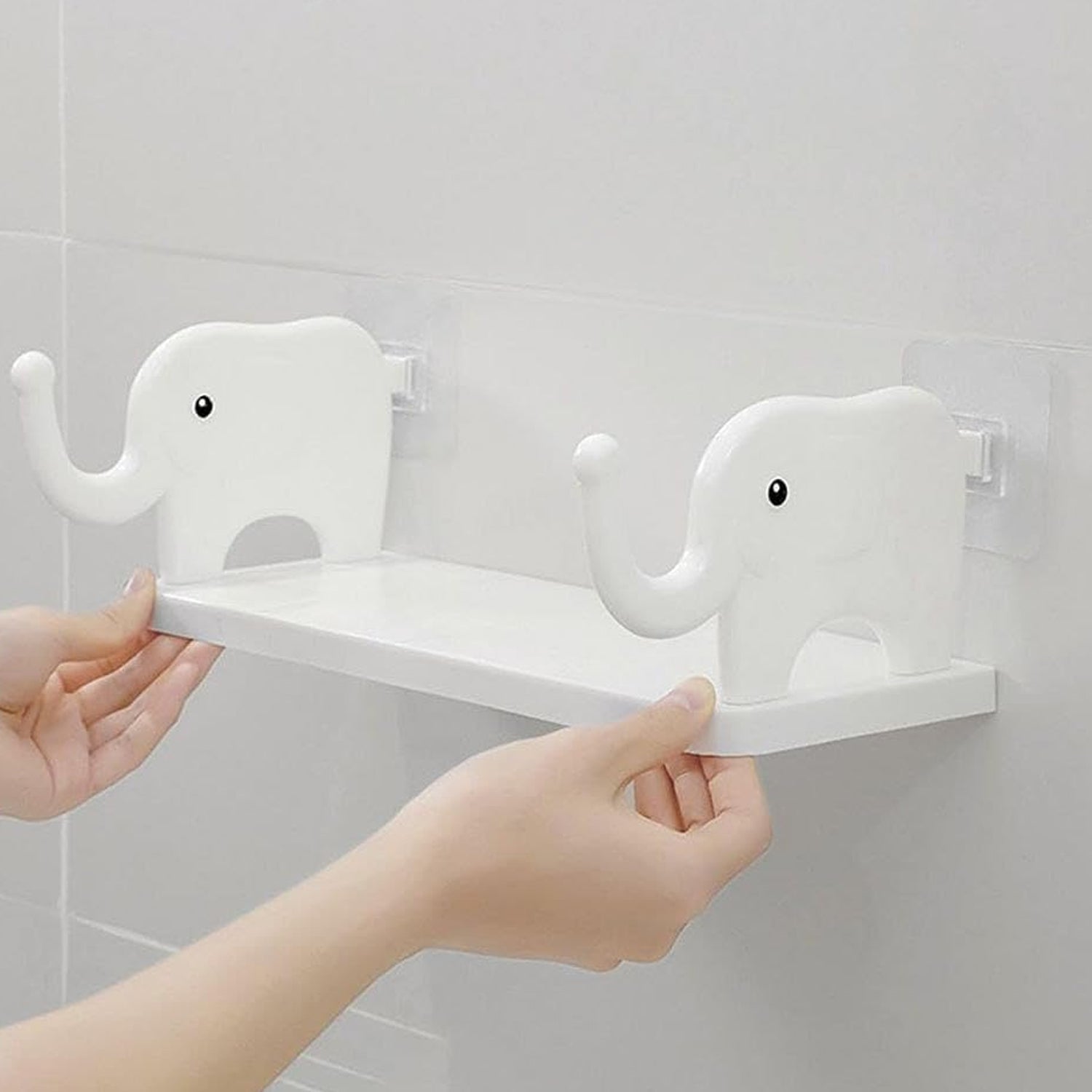 No punching required, elephant-shaped wall shelf