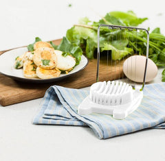 Egg cutter with stainless steel wires, plastic design for easy slicing