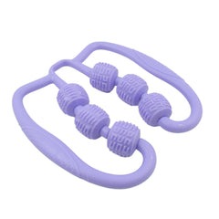 Muscle Massage Roller, 6 Wheels Relieve Soreness Leg Muscle Roller Fitness Roller Muscle Relaxer Massage Roller Ring Clip All Round Massaging Uniform Force Elastic PP Drop Shaped for Home Use (1 Pc), Gym Equipment