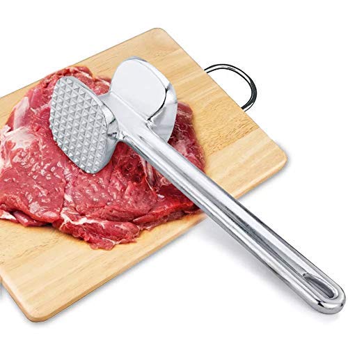 Aluminum meat tenderizer hammer with double-sided mallet