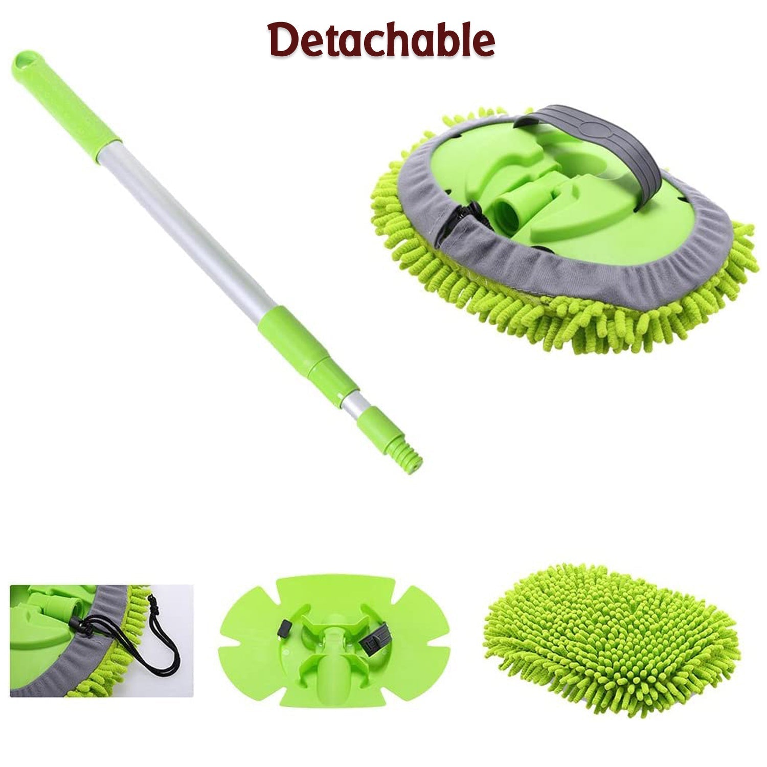 Microfiber cleaning brush for dry and wet use