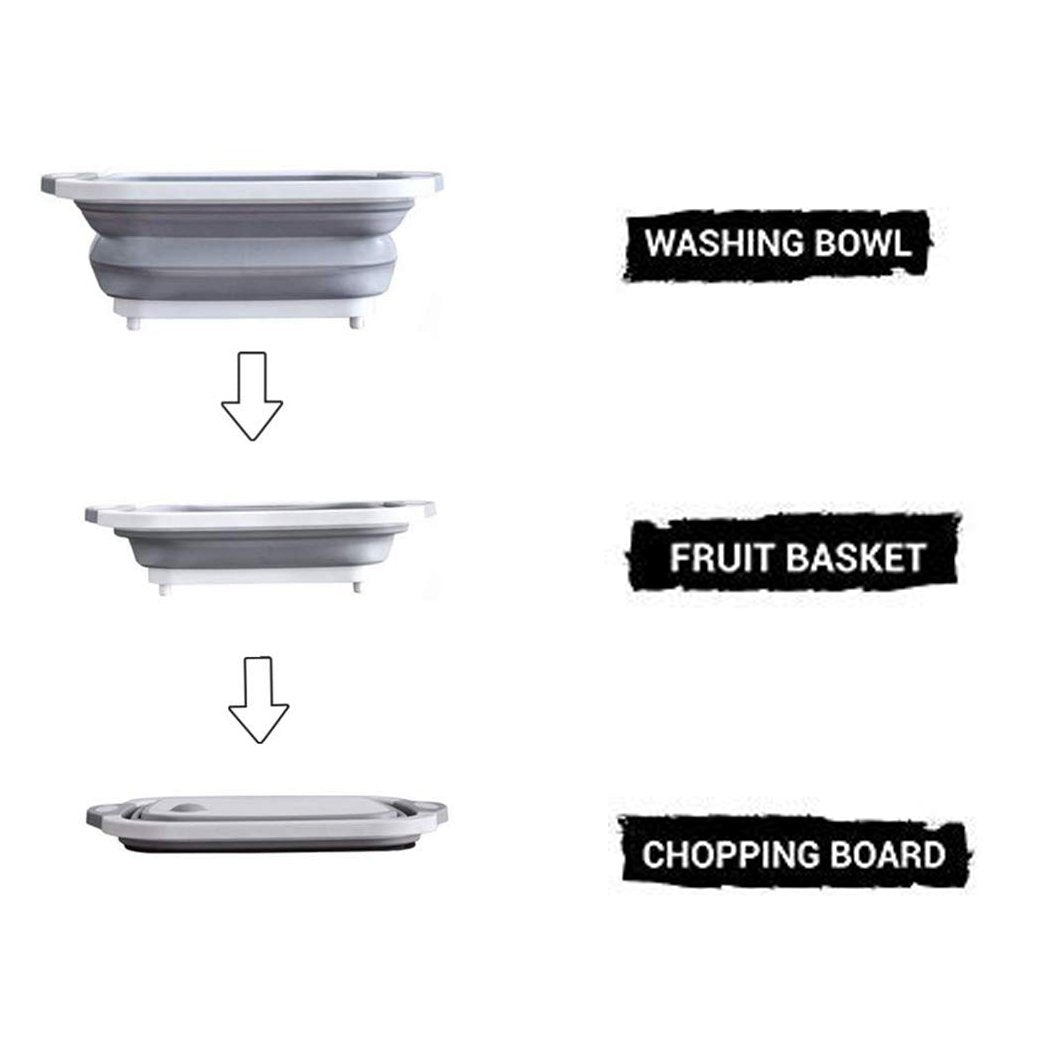 Versatile 3-in-1 kitchen set for chopping, washing, and drying.