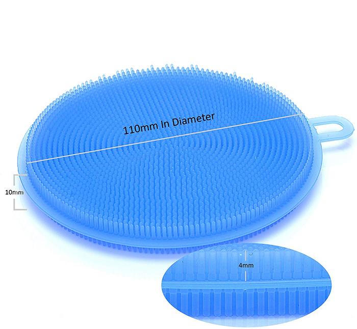 Silicone dish scrubber, mildew-free, with heat resistance and non-stick properties.