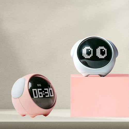 Emoji Alarm Clock Night Light Lamp Dual Alarm Setting, Adjustable Brightness Digital Clock