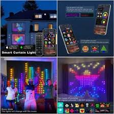 Strings Smart 400 Led Curtain Light Bluetooth App Music Sync DIY Customize Pattern and Text RGB Colorful Light