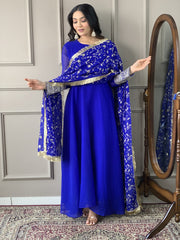 Women Royal Blue Kurti Set