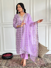 Women Purple Kurti Set