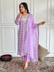 Women Purple Kurti Set