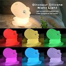 Cute Dinosaurs Silicone Nursery Lamp 7 Colors