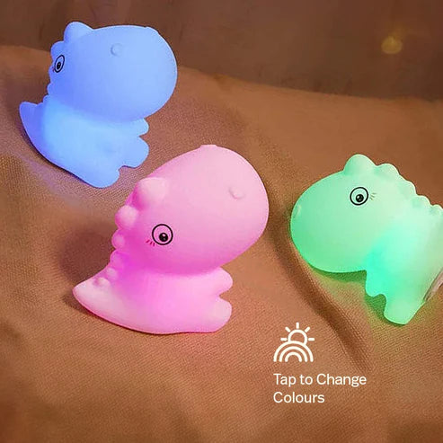 Cute Dinosaurs Silicone Nursery Lamp 7 Colors