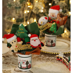 Christmas Bear Bouquet Bucket