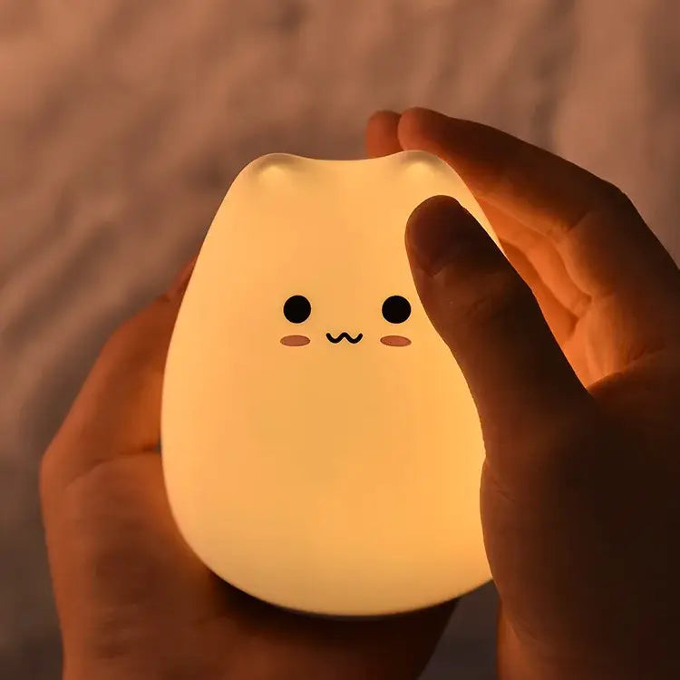 Silicone kitty Cat Rechargeable LED Night Lamp