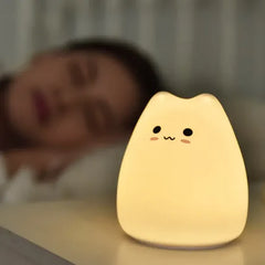 Silicone kitty Cat Rechargeable LED Night Lamp