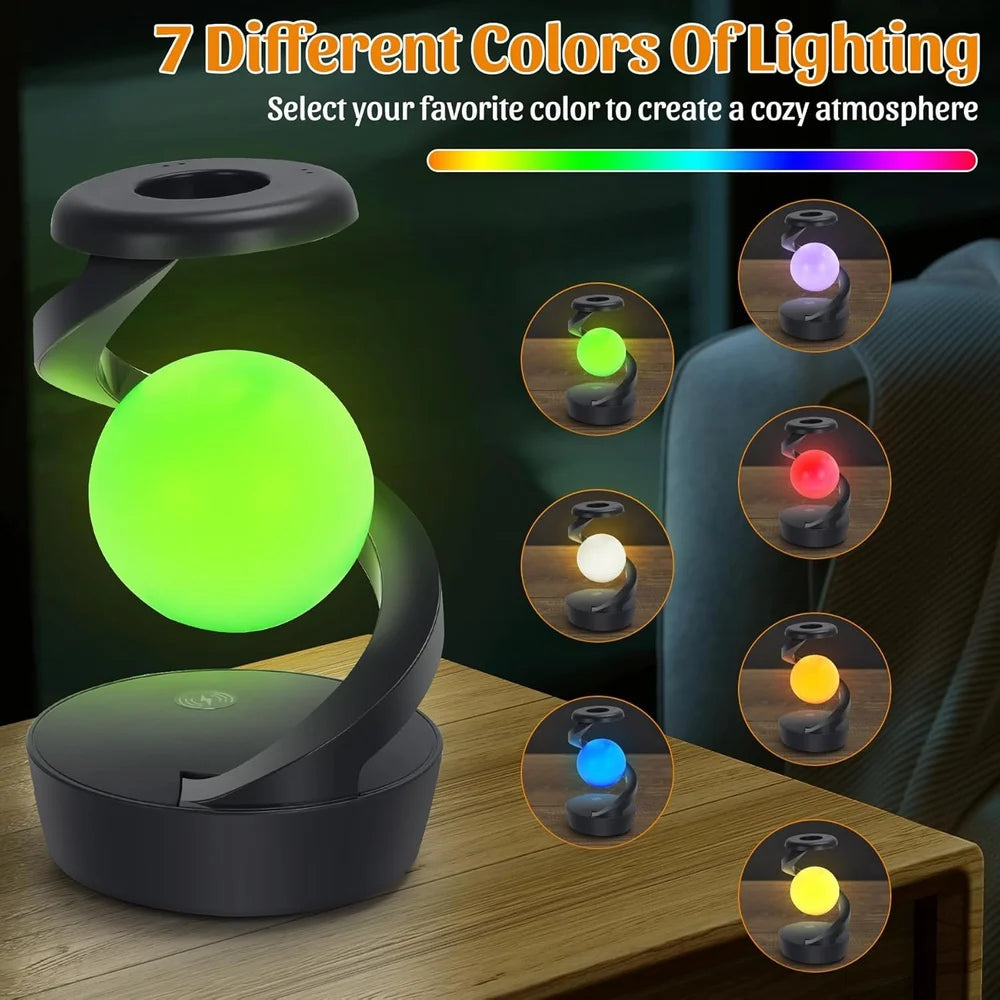 Rotating Suspension lamp with wireless charging